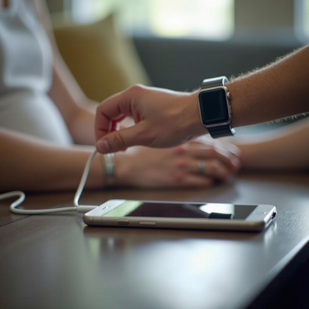 hoe een smartwatch op te laden met een telefoonlader