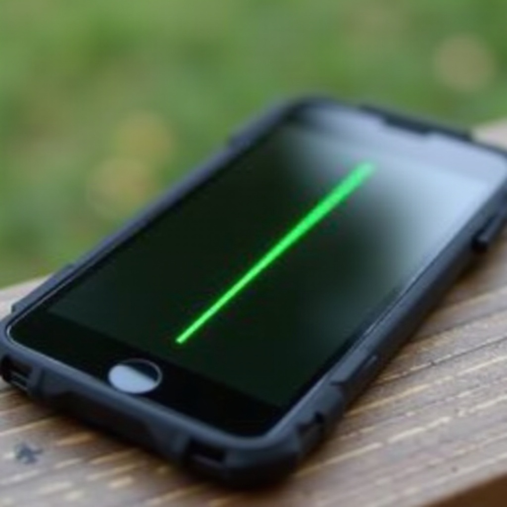 Zal de groene lijn op mijn telefoonscherm verdwijnen?